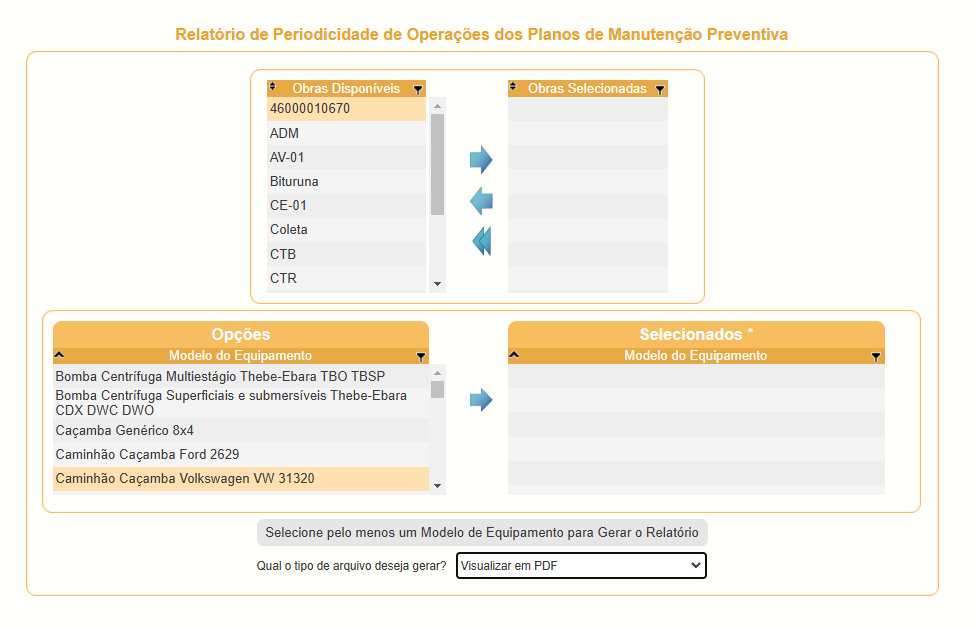 Tela Relatorio Periodicidade